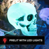1-Ft. Skull Stakes with Lights, Set of 6