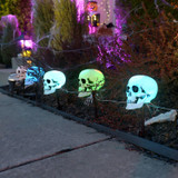 1-Ft. Skull Stakes with Lights, Set of 6