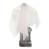 4.1-Ft. Touch-Activated Lightup Ghost with Tomb Halloween Accessory