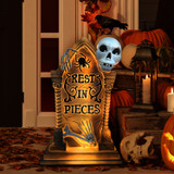 2-Ft. Tombstone with Skeleton Blow Mold with Lights