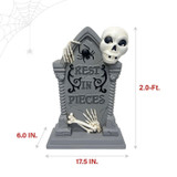 2-Ft. Tombstone with Skeleton Blow Mold with Lights