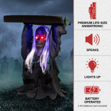 2.5-Ft. Tombstone Lifter by Tekky, Premium Halloween Animatronic