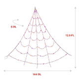 12-Ft. Prelit Spider Web with 3 Multicolor Light Functions