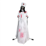 5.2-Ft. Animatronic Convulsing Nurse by Tekky Halloween Decoration with Motion-Activated Sounds