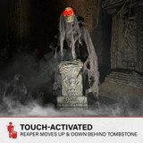 3-Ft. Touch-Activated Rising Reaper with Tombstone Halloween Accessory