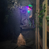 6-Ft. Touch-Activated Mounted Flying Witch Halloween Animatronic