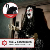 4.3-Ft. Animatronic Demon Widow Door Greeter with Lights and Sound, Indoor/Covered Outdoor Halloween Decoration
