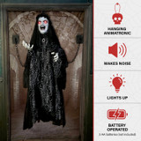 4.3-Ft. Animatronic Demon Widow Door Greeter with Lights and Sound, Indoor/Covered Outdoor Halloween Decoration