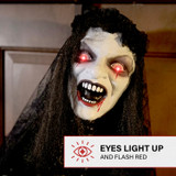 4.3-Ft. Animatronic Demon Widow Door Greeter with Lights and Sound, Indoor/Covered Outdoor Halloween Decoration