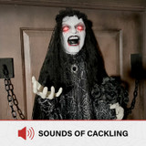4.3-Ft. Animatronic Demon Widow Door Greeter with Lights and Sound, Indoor/Covered Outdoor Halloween Decoration