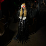 5.9-Ft. Touch-Activated Animated Standing Masquerade Lady Halloween Animatronic