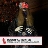 5.9-Ft. Touch-Activated Animated Standing Masquerade Lady Halloween Animatronic