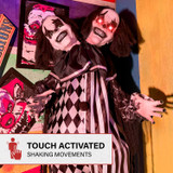 5.6-Ft. Animatronic Two-Headed Clown with Lights and Sound, Indoor/Covered Outdoor Halloween Decoration
