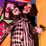 5.6-Ft. Animatronic Two-Headed Clown with Lights and Sound, Indoor/Covered Outdoor Halloween Decoration