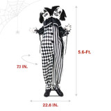 5.6-Ft. Animatronic Two-Headed Clown with Lights and Sound, Indoor/Covered Outdoor Halloween Decoration