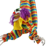 3.9-Ft. Animatronic Hanging Upside Down Clown with Lights and Sound, Indoor/Covered Outdoor Halloween Decoration