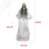 5.9-Ft. Motion-Sensor Lurching Woman Halloween Animatronic by Tekky