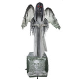 5.5-Ft. Animatronic Haunted Angel Statue with Lights and Sound, Indoor/Covered Outdoor Halloween Decoration