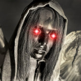 5.5-Ft. Animatronic Haunted Angel Statue with Lights and Sound, Indoor/Covered Outdoor Halloween Decoration