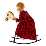3.2-Ft. Voice & Sound-Sensor Rocking Horse Girl Halloween Animatronic