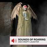 5.5-Ft. Animatronic Reaper with Wings with Lights and Sound, Indoor/Covered Outdoor Halloween Decoration