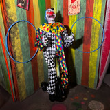 5.9-Ft. Voice & Sound-Sensor Clown on Tricycle Halloween Animatronic