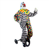 5.9-Ft. Voice & Sound-Sensor Clown on Tricycle Halloween Animatronic