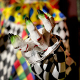 5.9-Ft. Voice & Sound-Sensor Clown on Tricycle Halloween Animatronic