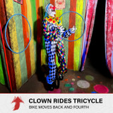5.9-Ft. Voice & Sound-Sensor Clown on Tricycle Halloween Animatronic