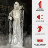 2.6-Ft. Rising Ghost Woman by Tekky, Premium Halloween Animatronic