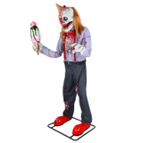 6.9-Ft. Motion-Activated I Scream Clown Halloween Animatronic by Tekky