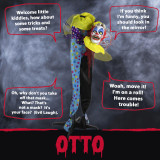 Haunted Hill Farm Life-Size Poseable Animatronic Headless Clown w/ Flashing Red Eyes Otto