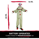 Haunted Hill Farm Life-Size Poseable Animatronic Clown with Flashing Red Eyes Frans