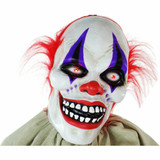 Haunted Hill Farm Life-Size Poseable Animatronic Clown with Flashing Red Eyes Frans