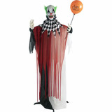 Haunted Hill Farm Life-Size Poseable Animatronic Clown with Flashing Red Eyes Herbert