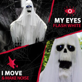 6-Ft. Animatronic Ghost with Lights and Sound, Indoor or Covered Outdoor Halloween Decoration