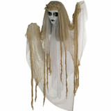 Haunted Hill Farm Animatronic Bride with Light-up White Eyes, Poseable 47 inches