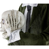 Haunted Hill Farm Life-Size Animatronic Headless Man Holding Talking Skull