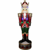 Fraser Hill Farm 3-Ft Resin Nutcracker Greeter with LED Lights, Indoor/Covered Outdoor