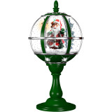 Fraser Hill Farm Let It Snow Series 23 Musical Tabletop Globe in Green featuring Santa Scene and Snow