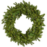 Fraser Hill Farm 48" Grandland Artificial Wreath w/ Clear Battery-Operated LED String Lights for Displays