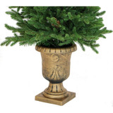 Fraser Hill Farm Noble Fir Christmas Tree with Metallic Urn Base, Various Sizes and Lighting Options