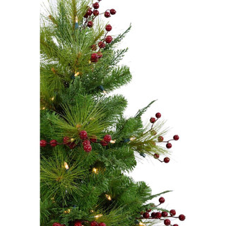 Fraser Hill Farm Set of 2, Newberry Pine Artificial Tree, Various Lighting and Size Options