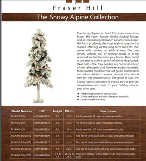 Fraser Hill Farm Set of 3 Snowy Alpine Trees with Clear Lights (2-Ft., 3-Ft., & 4-Ft.)