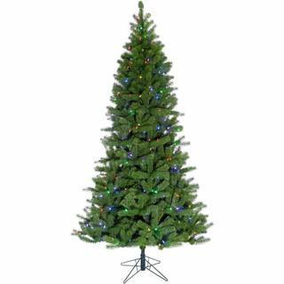 Fraser Hill Farm 7.5-Ft Wondrous Pine Christmas Tree with RGB Technology Multi Function Lighting and Remote, Various Stand Options