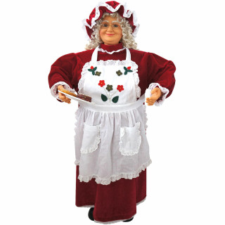 Fraser Hill Farm 36-In Dancing Baking Mrs Claus with Apron and Christmas Cookies