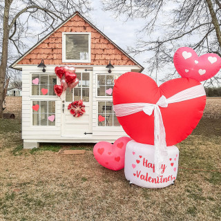 Fraser Hill Farm 8-Ft. Tall Valentine's Day Heart, Blow Up Inflatable with Lights and Storage Bag