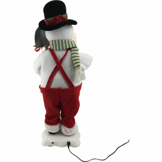 Fraser Hill Farm 24-In Snowman Figurine with Lighted Candle, Shovel, Animation, and Music 8 Songs - Christmas Holiday Decoration