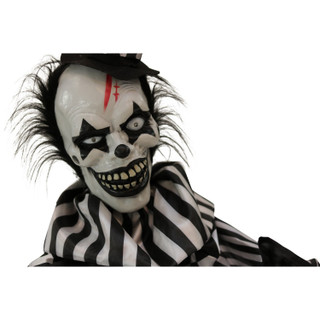 1.8-Ft. Animatronic Groundbreaker Clown with Lights and Sound, Indoor or Covered Outdoor Halloween Decoration