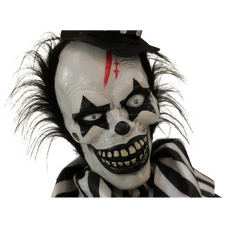 1.8-Ft. Animatronic Groundbreaker Clown with Lights and Sound, Indoor or Covered Outdoor Halloween Decoration